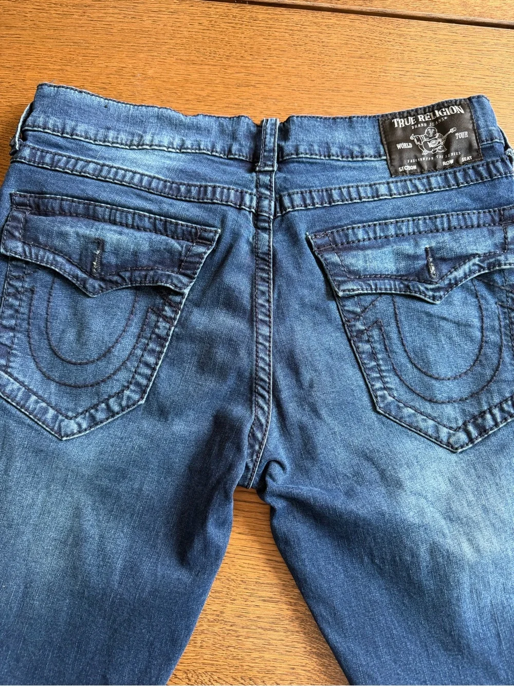 True Religion Men’s Blue Skinny Jeans with Signature Pocket NWOT